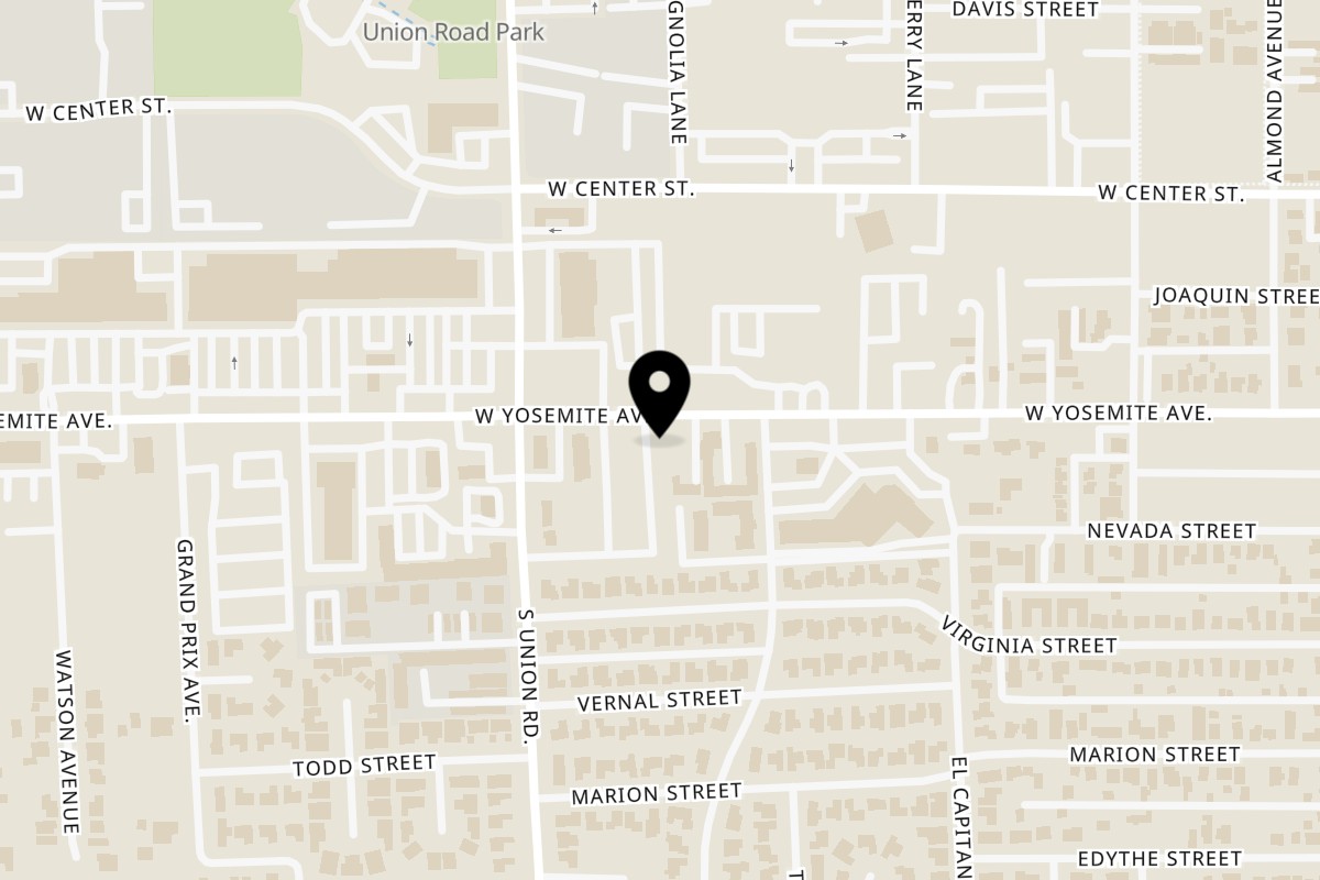 Map showing the location of Bella Mangiata Italian Restaurant on 1124 W Yosemite Ave in Manteca